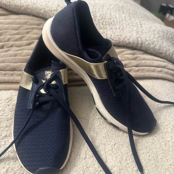 New Balance Shoes - New Balance Navy Blue and Gold Women's Sneakers